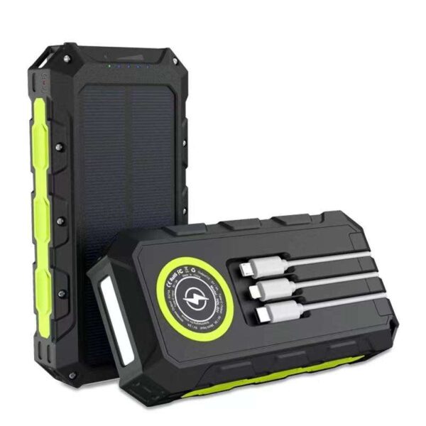 High Capacity 24000mAh (standard 30000) Solar Panels Charger Portable 36000Mah Wireless Solar Power Bank With Three Cable For Outdoor - HDL-531