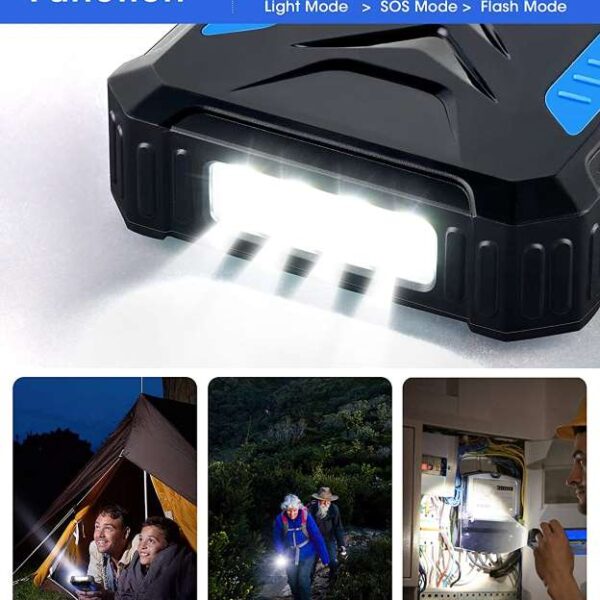 Solar Power Bank 24000mAh (standard 36000) Built in 4 Cables Wireless Charger with Dual LED Flashlight Portable Solar Battery Pack IPX4 Waterproof - HDL529