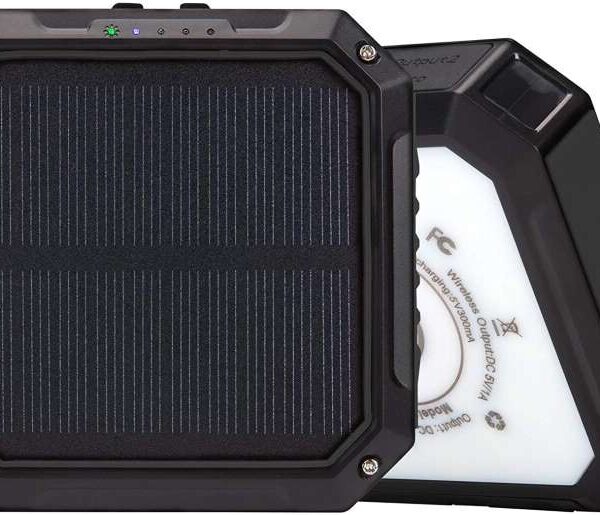 Solar Charger Power Bank, Wireless Solar Battery Charger, Solar Panel Charging LED Flashlight - HDL514
