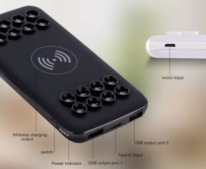 Wireless 10000 mah Power Bank Suction Cup Wireless Charger Type-c Powerbank 10000mah For Mobile Phone