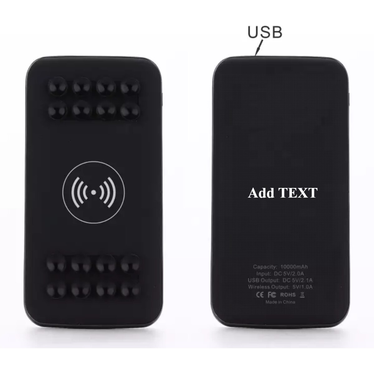 Wireless 10000 mah Power Bank Suction Cup Wireless Charger Type-c Powerbank 10000mah For Mobile Phone