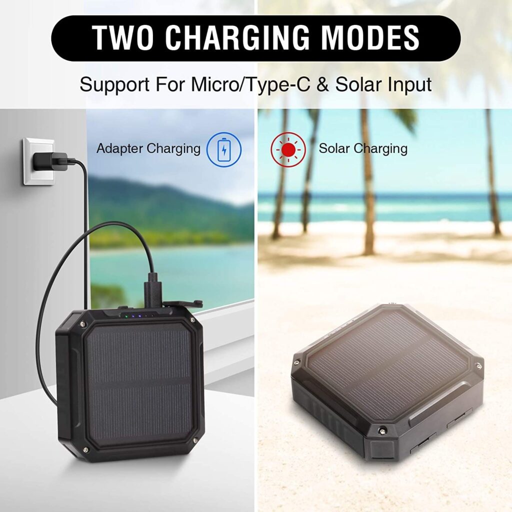 Outdoor Solar Power Bank with Large Capacity of 10,000 Mah, Wireless Chargin (6)