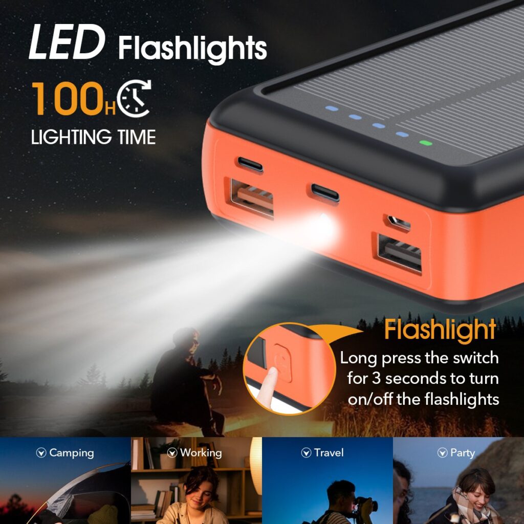 solar powered power bank ideal use cases.