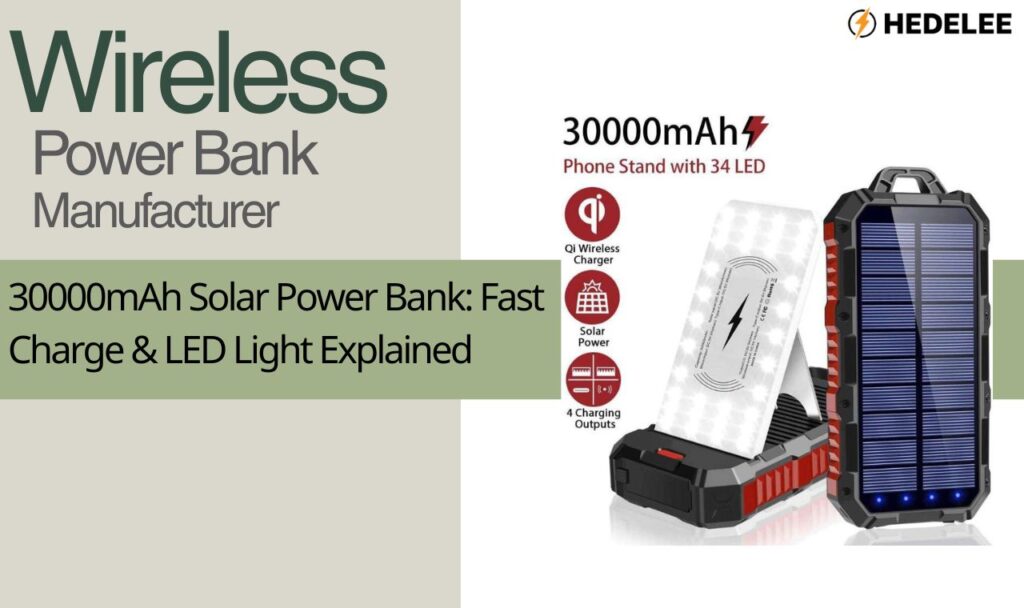 30000mAh Solar Power Bank Fast Charge & LED Light Explained
