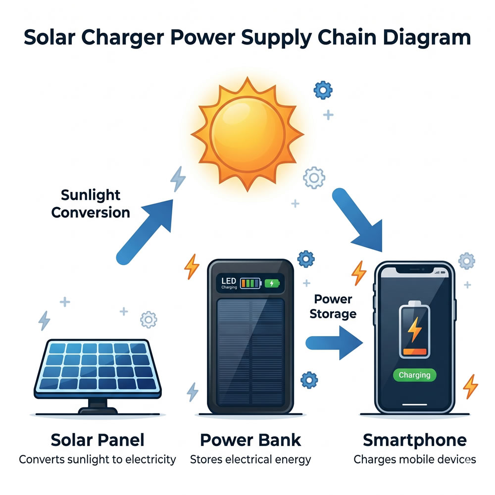 solar charger power supply chain diagram