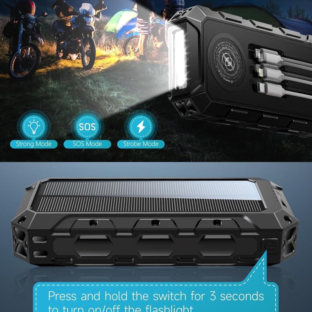 Large Capacity 52800mAh Solar Power Bank PSE Fast Charging Treasure (4)