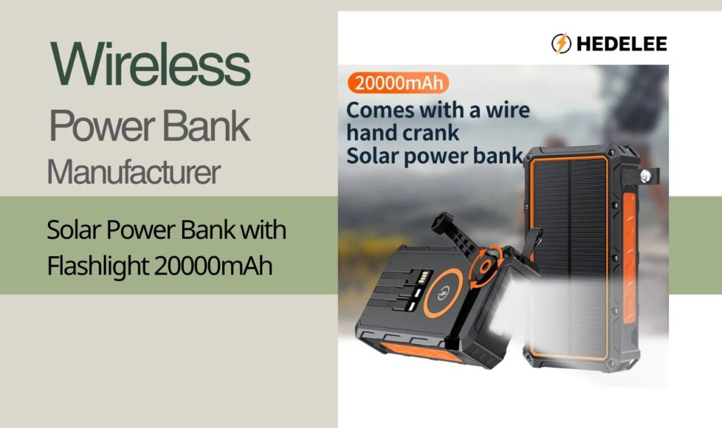 Solar Power Bank with Flashlight 20000mAh