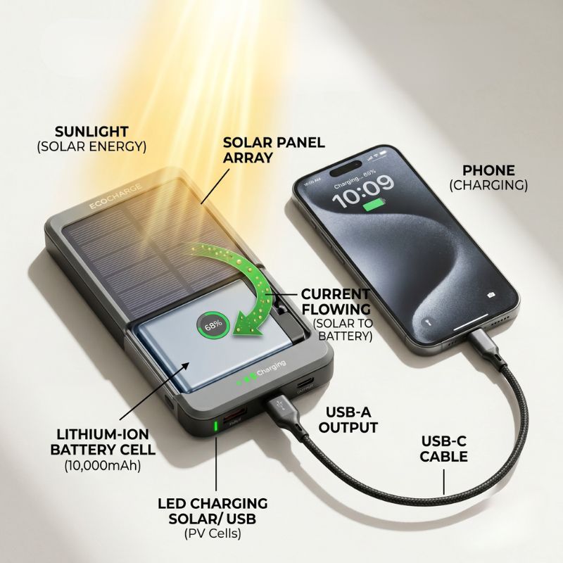 how solar power bank charging works how solar power bank charging works
