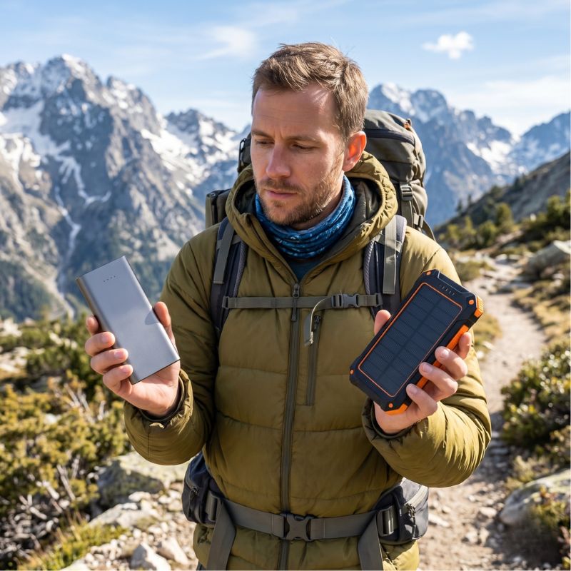 solar power bank vs standard power bank backpacking. solar power bank vs standard power bank backpacking.