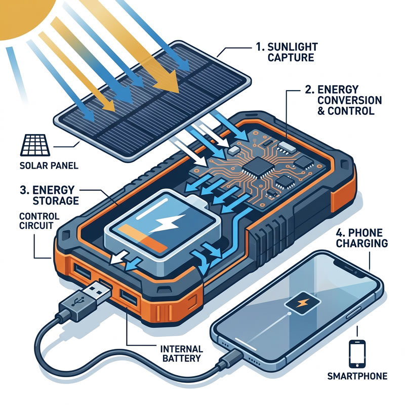 how solar phone charger works. how solar phone charger works.