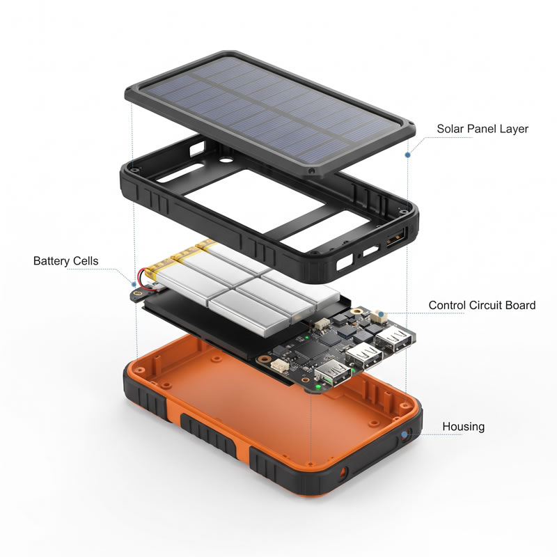 solar power bank internal parts
