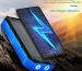 Solar Power Bank 42000mAh Built in 4 Cables Wireless Charger with Dual LED Flashlight Portable Solar Battery Pack HDL-628